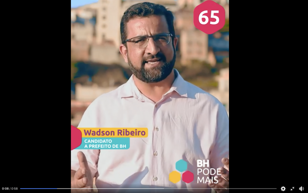 Wadson Ribeiro lança vídeo para marcar início da campanha à prefeitura de Belo Horizonte