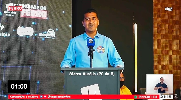 Marco Aurélio marca presença em debate e mostra que está pronto para ser prefeito